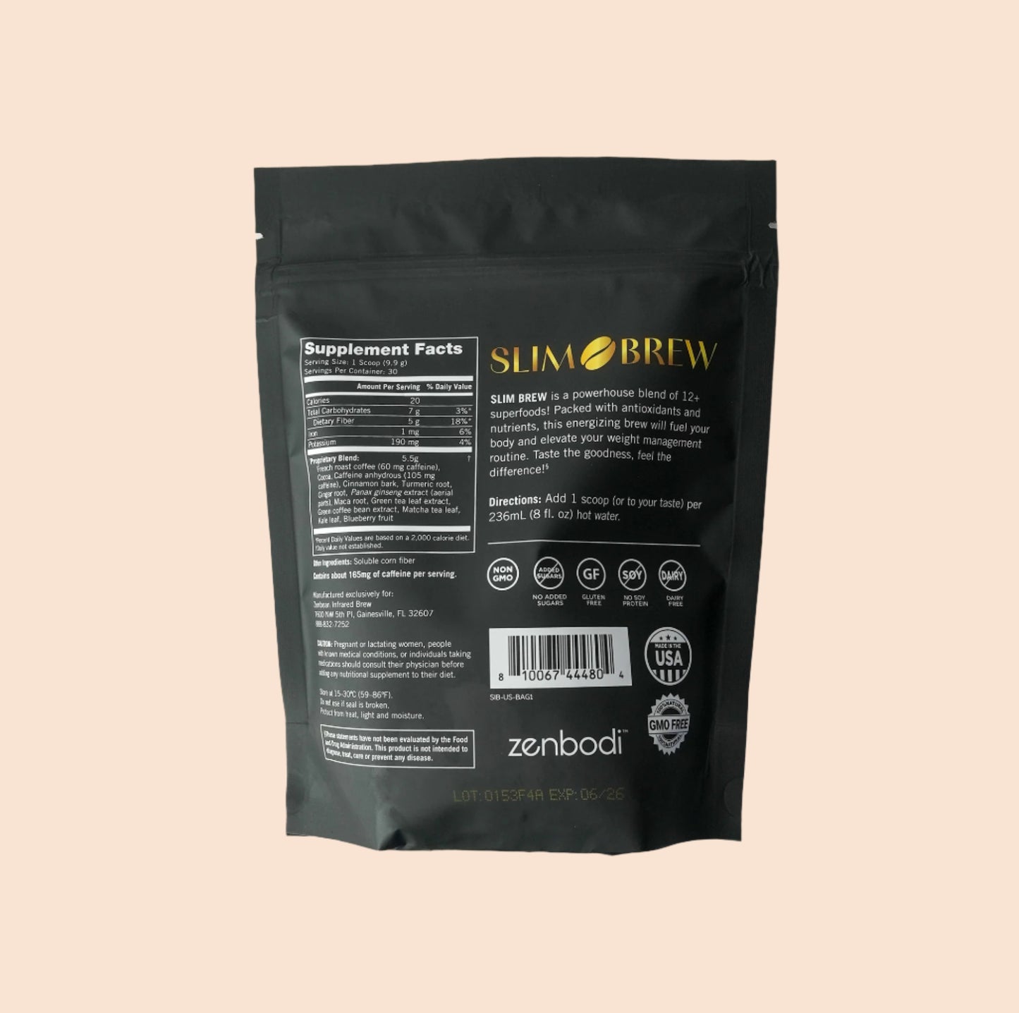 Slim Brew Instant Coffee | French Roast Superfood Blend