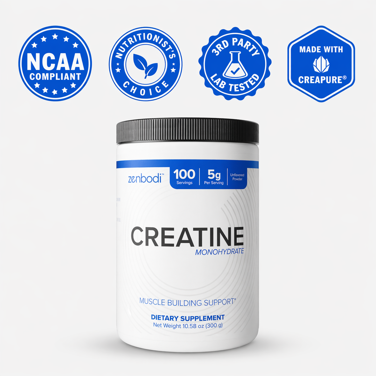 Zenbodi Creatine Monohydrate tub