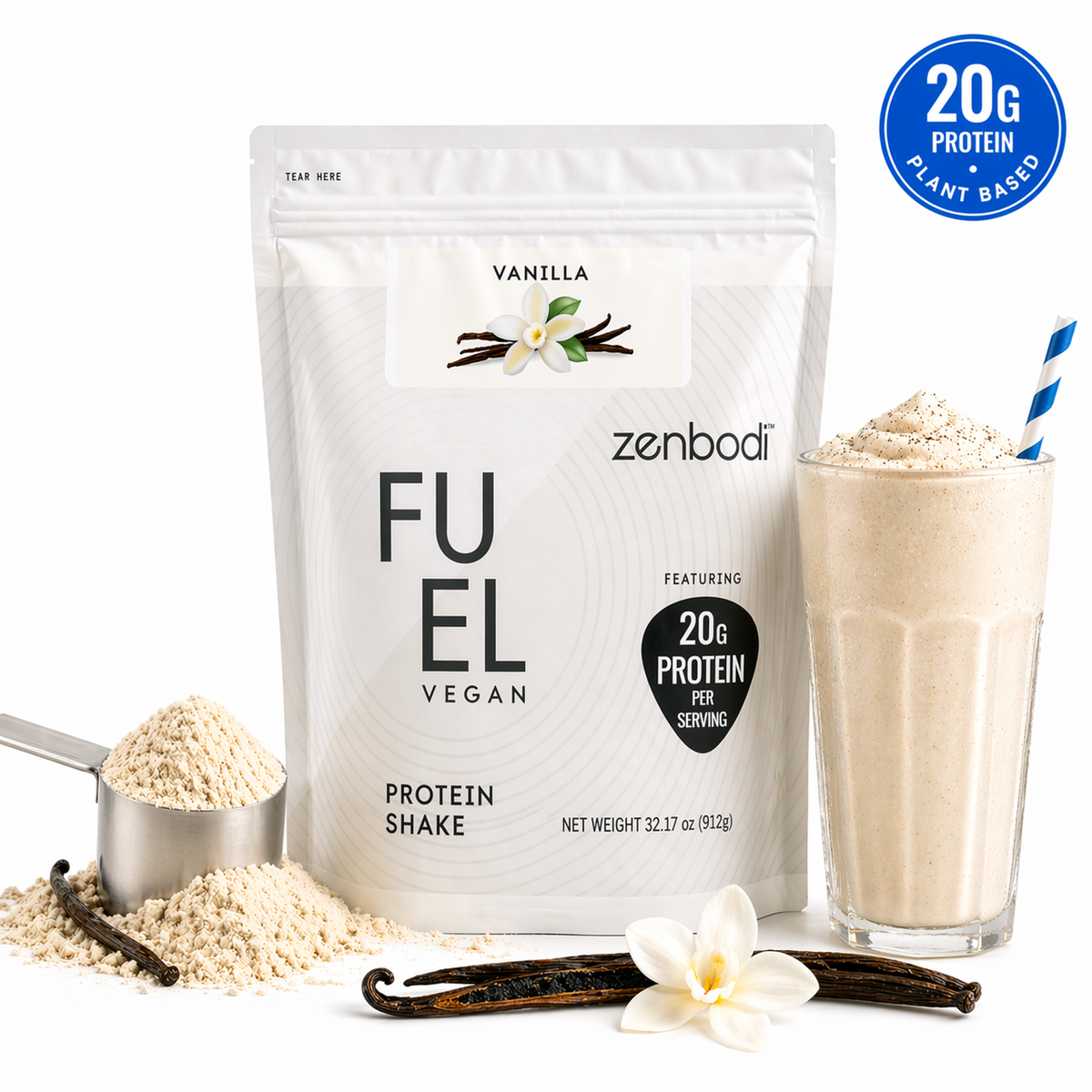 Zenbodi Vegan Protein FUEL Vanilla pouch