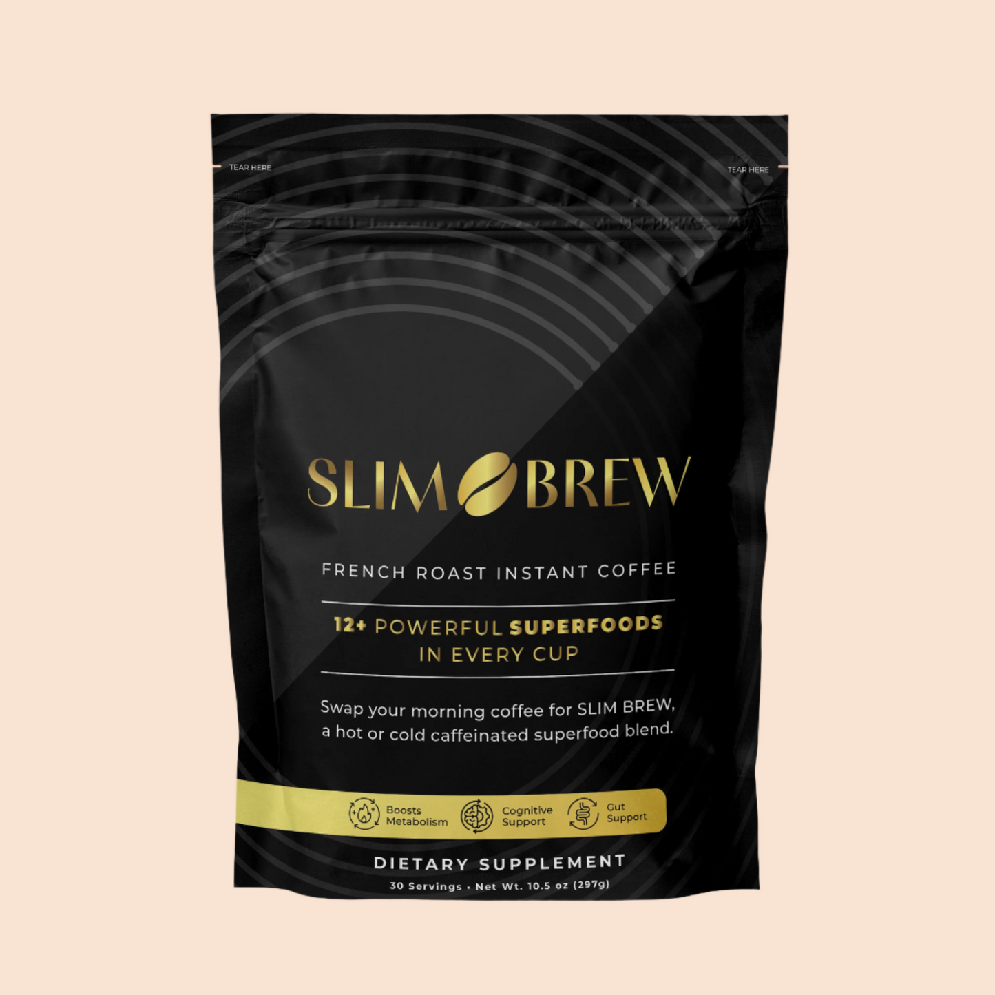 Slim Brew Instant Coffee | French Roast Superfood Blend