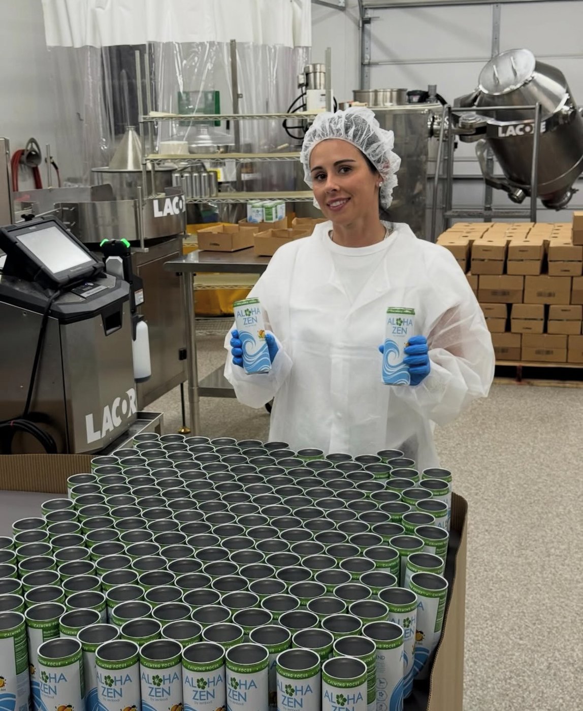 Hollie Mancini, founder of Zenbodi, on the production line.